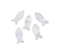 Ornazy 100Pcs Natural Shell Fish Bead Charms Cute White Sea Animal Pendants for Jewellery Making Necklace Bracelet Beading