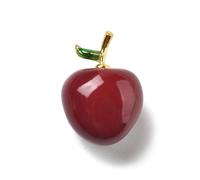 Ornazy 10Pcs 3D Enamel Apple Pendants with 4x2mm Hole Brass Fruit Charms for Jewelry Making DIY Necklace Keychain Crafting