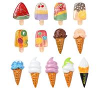 Ornazy 13Pcs Mixed Styles Ice Cream Lapel Pin Colourful Sweet Food Brooch for Clothes Backpack Decor Jewellery Gifts