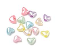 Ornazy 1400Pcs Random Mixed ABS Plastic Heart Beads Colorful Large Hole Love Spacer Beads for Jewelry Making Craft Supplies