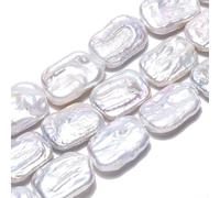 Ornazy 20Pcs Creamy White Rectangle Pearls with Hole Natural Pearl Loose Spacer Beads for Jewellery Making Craft Supplies