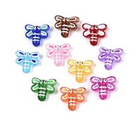 Ornazy 20Pcs Handmade Dragonfly Loose Beads Random Colour Lampwork Glass Insect Beads for Jewellery Making Necklace Bracelet Crafts