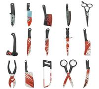 Ornazy 30Pcs Gothic Styles Halloween Dagger Charms Cute Mixed Acrylic Knives Scissor Pendants for Jewelry Making Necklace DIY Crafts