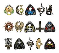 Ornazy 30Pcs Mixed Styles Black Tarot Theme Charms Cat Snake Cross Gothic Charms for Jewelry Making DIY Supplies Bracelets Necklace
