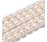Ornazy 30Pcs White Potato Shape Pearl Freshwater Natural Pearl Beads for Jewellery Making Beading Crafting Decoration