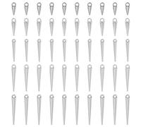 Ornazy 50pcs 5 Style Tibetan Cone & Bullet Spike Earring Charms - Punk Style, Antique Silver for DIY Jewellery Making