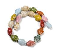 Ornazy About 100Pcs 19mm Handmade Porcelain Fish Cute Colourful Ceramic Ocean Animal Beads for Jewellery Making Beading Bracelets