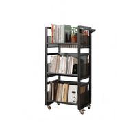 Ornestia Book Trolley,Mobile Bookshelf Organiser with Lockable Wheels,Black | Rolling Bookcase With 3 Magnetic bookends，Book Storage Cart for Library/School/Living Room/Office