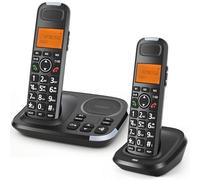 ORNIN D1015E Expandable Cordless Phone System with Answering Machine, Caller ID, Big Buttons, Speakerphone, Audio Assist - Home & Small Business(2 Handsets)