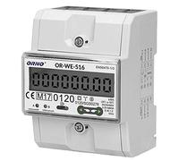 ORNO OR-WE-516 Electricity Meter DIN Rail 3-Phase Display of Power Consumption with MID Certificate, Modbus Communication Protocol, 0.25A - 80A, 3 x 230V/400V, 50/60Hz, 1000 imp/kWh
