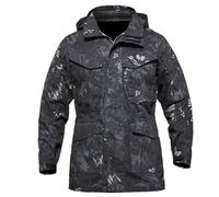 Ornrjfll Multicam Military Tactical Jackets Men Warm Waterproof Windbreakers Army Camo Parka Trench Coat Black python L