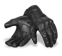 Oro Biker Premium Leather Motorbike Gloves, Knuckle Protective Touchscreen Motorcycle Gloves All Seasons Full Finger Racing Riding Gloves (Black, Small)