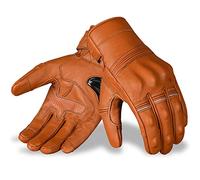 Oro Biker Premium Leather Motorbike Gloves | Motorcycle Gloves Touch Screen Knuckle Protective Full Finger Racing Riding Gloves (TAN, M)