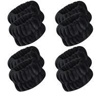 OROGHT Women's Gym Wrist Sweatbands, Black, Size S, 8 Pack - Absorbent, Prevent Water Spill, Yoga, Gym, Female