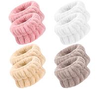 OROGHT Wrist Towels for Face Washing, Women's Microfiber Spa Wash Face Wrist Towel Band, Absorbent Wrist Sweatband for Girls, Prevent Water from Spilling Down Your Arms 8Pcs