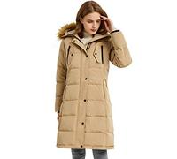 Orolay Women's Insulated Down Coat Winter Quilted Comfort Jacket Medium Puffer Coat with Faux Fur Hood Candied Ginger L