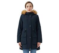 Orolay Women's Thicken Fleece Lined Parka Winter Coat Hooded Jacket with Removable Faux Fur Dark Sapphire S