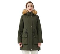 Orolay Women's Thicken Fleece Lined Parka Winter Coat Hooded Jacket with Removable Faux Fur Olive Drab XL