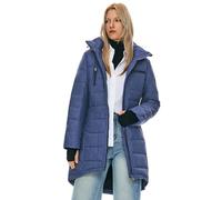 Orolay Women's Winter Puffer Jacket Hooded Warm Windproof Down Coat Mid-Length Quilted Thermal Outwear Blue XXL