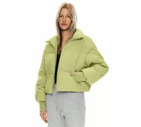 Orolay Women's Winter Puffer Jacket Stand Collar Bubble Oversized Silhouette Short Down Coat Lightgreen XS