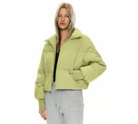 Orolay Women's Winter Puffer Jacket Stand Collar Bubble Oversized Silhouette Short Down Coat Lightgreen S