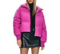 Orolay Women's Winter Puffer Jacket Stand Collar Bubble Oversized Silhouette Short Down Coat Rose S