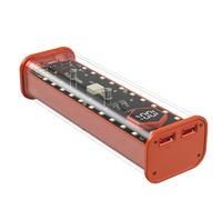 Orolotay 21700 Battery Storage Box 4 Slots DIY Power Bank Box for 21700 Charger Dual USB Output TypeC Input Orange
