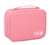 Orolotay Digital Data Cable Storage Bag Portable Multi-Functional Electronic Accessories Storage Bag,Pink