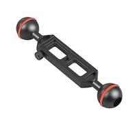 Orolotay Double-Ball Headlight Arm 20cm Adjustable Length with Ballhead 25mm Diameter 1/4 Inch Screw Hole Diving Bracket Black
