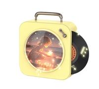 Orolotay Vintage Bluetooth Player Stereo Sound Stereo Sound Effects Radio Vinyl Record Small Stereo Home CD Player Yellow