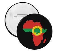 Oromo Flag on Map of Africa Brooch Badge Fashion Button Pins Brooch Pin Round Tinplate Decor Jewelry 5PCS