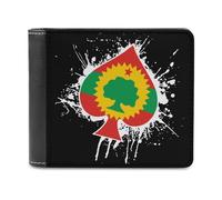 Oromo Liberation Front Flag Spades Ace Poker Men's Bifold Wallet Slim Cash Card Holder Leather Purse