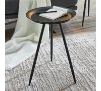 orono large round metal side table in black