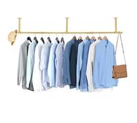 Oroonoko Gold 72inch Industrial Pipe Clothes Garment Rack Ceiling Mount For Hanging Rod Bar for Laundry Room Up to Max Load 135Lb