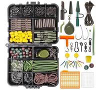OROOTL Carp Accessories Rigs Set 277 Pieces Fishing Accessories Carp Fishing Case with Accessories Carp Fishing Hook Swivel Fishing Carp Fishing Safety Clips Anti Tangle Sleeves