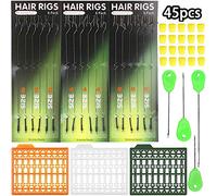 OROOTL Carp Fishing Hair Rigs Kit, Braided Thread Boilies Carp Rigs with 3 Extender Boilie Bait Stops and Stringer Needle Sweet Corn