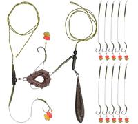 OROOTL Carp Fishing Rig Kit Hair Carp Fishing Accessories Set Carp Flat Pear Sinker with Rolling Quick Change Swivels for Carp Bass Carp Tackle Rigs Set Carp Hook Carp Sinker Corn