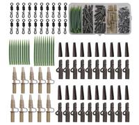 OROOTL Carp Fishing Tackle Accessories, Carp Fishing Rigs Box Include Safety Leader Clips Quick Change Swivel Anti Tangle Sleeve Tail Rubber for Carp Bait Rig