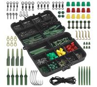 OROOTL Carp Fishing Tackle Set Carp Rigs Making Kit for Beginners Include Hooks, Safety Clips and Rolling Swivels, Beads, Sleeves, Boilie Stops, Corns 271pcs/box Carp Fishing Accessories Equipment