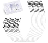 OROOTL Fluorocarbon Fishing Leaders, 12/48pcs Fluorocarbon Leader Line with Swivels Snap Kit Invisible Fluorocarbon Fishing Line Leaders for Saltwater Freshwater, 20lb