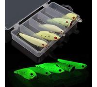 OROOTL Luminous Fishing Lures Box, Hard Bait Minnow Crank Popper Pencil Attractive Night Fishing Glow Bait with Treble Hooks Fishing Tackle for Bass Catfish Snakehead Saltwater Freshwater