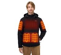 ORORO Men's Dual Control Heated Jacket with 5 Heat Zones, Up to 20 Hours of Warmth Electric Jacket with USB-C Power Bank (Black, S)