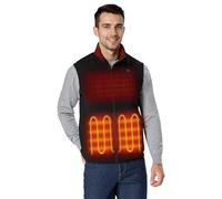 ORORO Upgraded Men's 4-Zone Heated Fleece Gilet with Heated Collar, Electric Heated Vest Base Layer with Battery (Neutral Black,XXL)