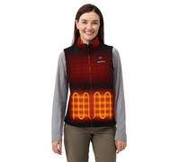 ORORO Upgraded Women's 4-Zone Heated Fleece Gilet with Heated Collar, Electric Heated Vest Base Layer with Power Bank (Neutral Black,S)