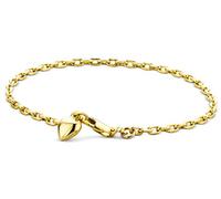 Orovi bracelet, bangle, ladies, yellow cold 14 ct, 585 gold chain with a heart 19 cm