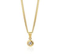 OROVI Jewellery For Women, 9CT 375 Yellow Gold Necklace for Women With Diamond Pendant 0.10 Ct,18ct Gold Plated Silver Chain 45cm, Hypoallergenic Necklaces,Handmade Jewellery