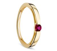 OROVI Yellow Gold Ring for Women with a Ruby in 9 Carat Gold, Hypoallergenic Ring - Handmade Engagement Rings with jewellery box