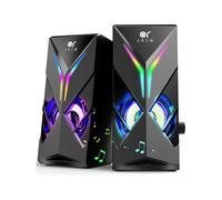 OROW Computer Speakers, Desktop Speakers with Various Colorful LED, 10W Gaming Speakers with Volume Control,RGB Computer Speakers for Monitor/Laptop
