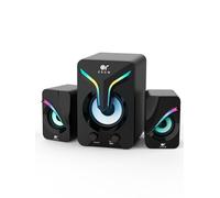 OROW Computer Speakers,PC Speakers with Subwoofer,2.1 Speakers for PC/Laptop/Monitor,Desktop Speaker with RGB Lights,11W RGB Gaming Speakers with Volume Control,3.5mm Aux,USB-Powered (S212)
