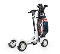 OROXCO Wheel Golf Push Cart Easy Folded Four Wheels Electric Golf Buggy 4 Wheel Cart Scooter 10 Inch 1000w Golf Carts With Replaceable battery Roller Golf Bag Holder (Color : Add a Battry)